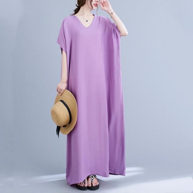 Diana Solid Kaftan Dress Buddhatrends