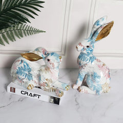 Floral Art Rabbit Decoration Feajoy