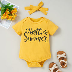 Bodysuit and Sunflower Print Pants Set for Babies dylinoshop