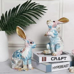 Floral Art Rabbit Decoration Feajoy