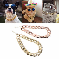 Cuban Link Thick Gold Chain Pets Safety Collar DYLINOSHOP