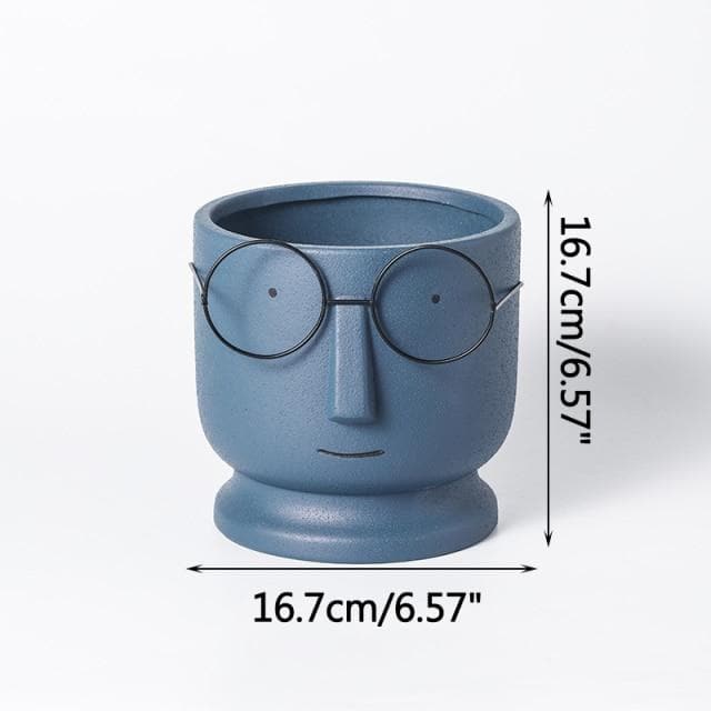 Glasses Boy Plant Pot feajoy