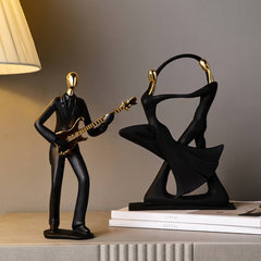 Golden/Black Musician Figurine feajoy