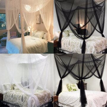 Multi-color Four Corner Mosquito Net Polyester Mesh Fabric Easy to Assemble dylinoshop