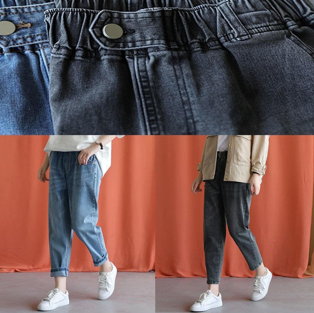 denim blue 2019 new wild elastic waist pants LPTS190827