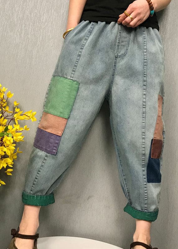 diy Blue fashion patch applique denim Pants Spring BSNZK-LPTS211124