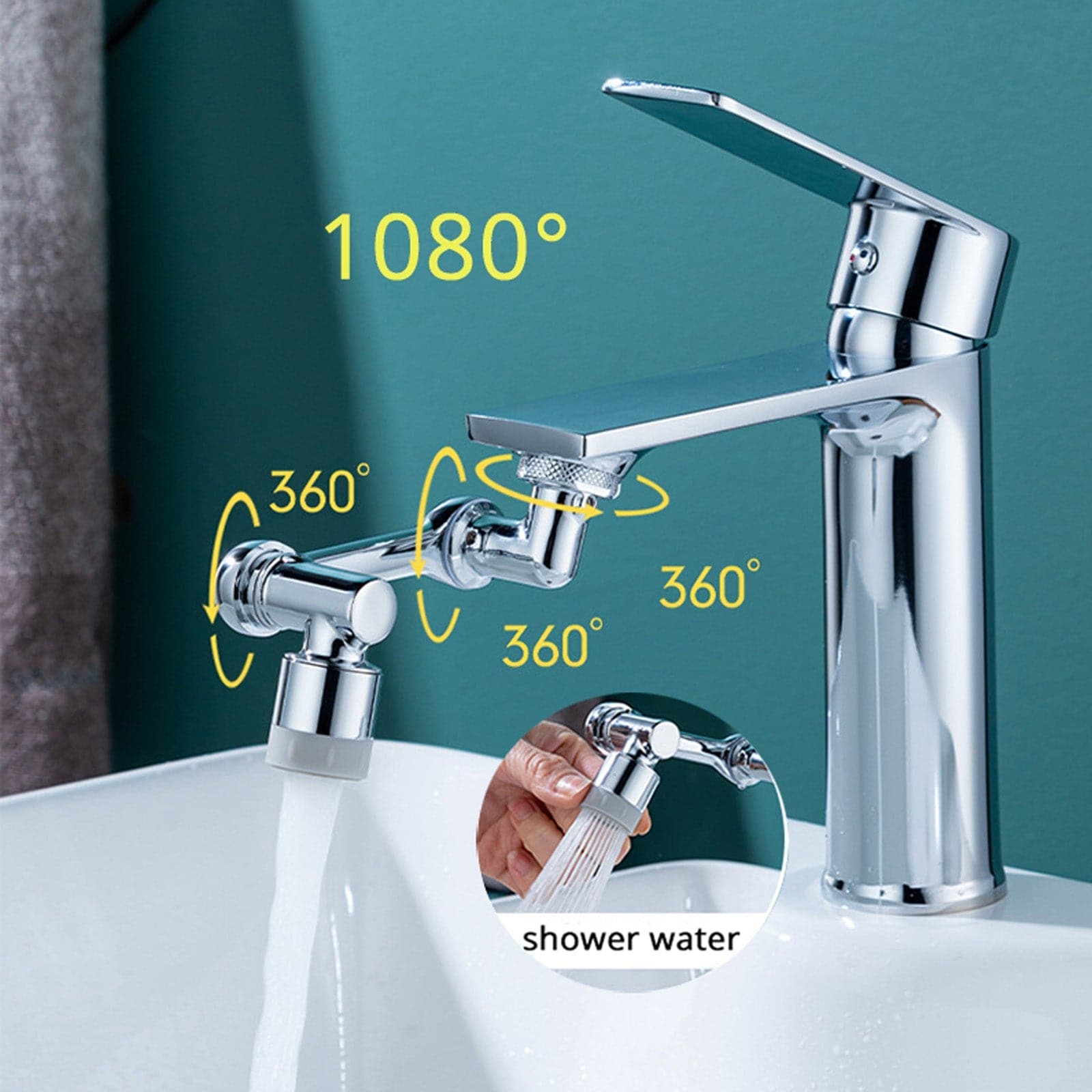 Universal 1080°  Swivel Aerator Multifunction Faucet Extender - Splash Resistant Shower dylinoshop