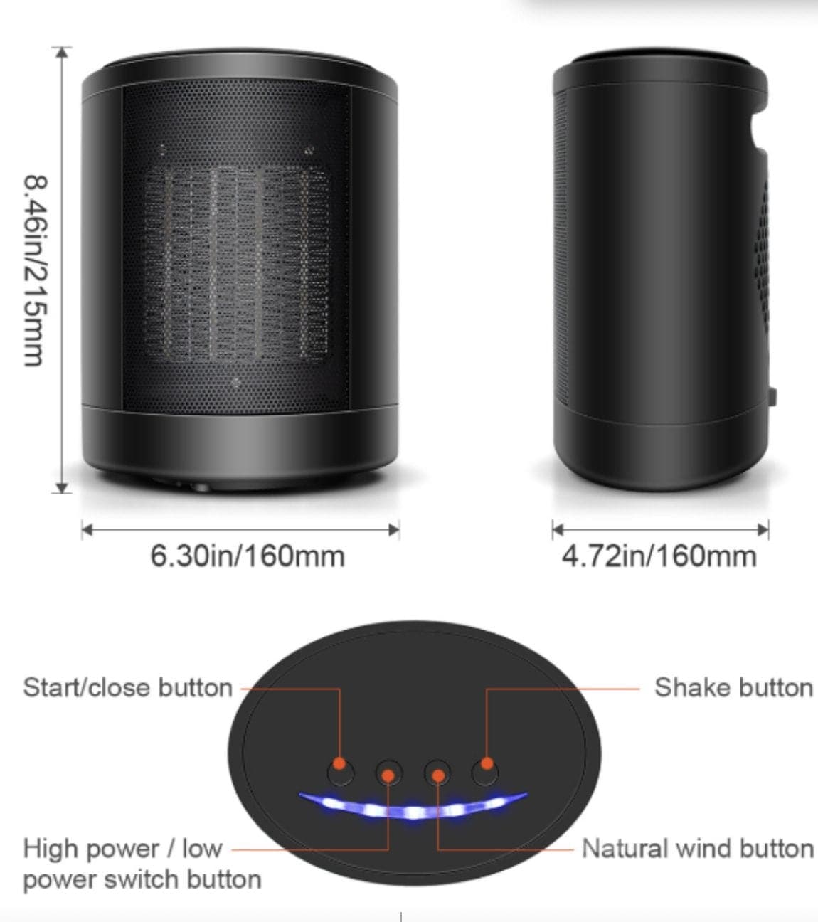 EcoHeat Mini Adjustable Thermostat Heater DYLINOSHOP