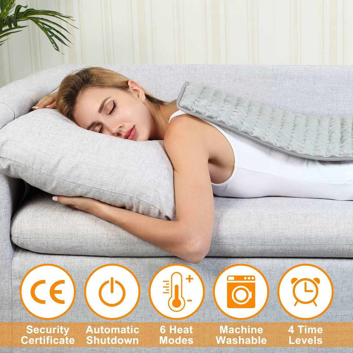 Electric Pain Relief Heating Pad with Optimized 6 Levels of Temperature and Timer DYLINOSHOP