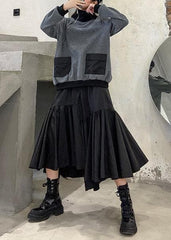 fashion asymmetric women skirts elastic waist ruffles skirts AT-SKTS200120