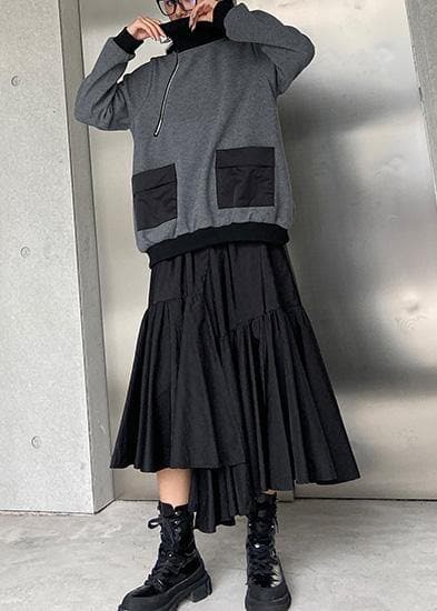 fashion asymmetric women skirts elastic waist ruffles skirts AT-SKTS200120