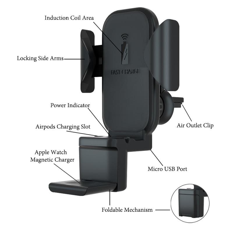 Gear Car Station™ 3 in 1 Wireless Car Charger DYLINOSHOP