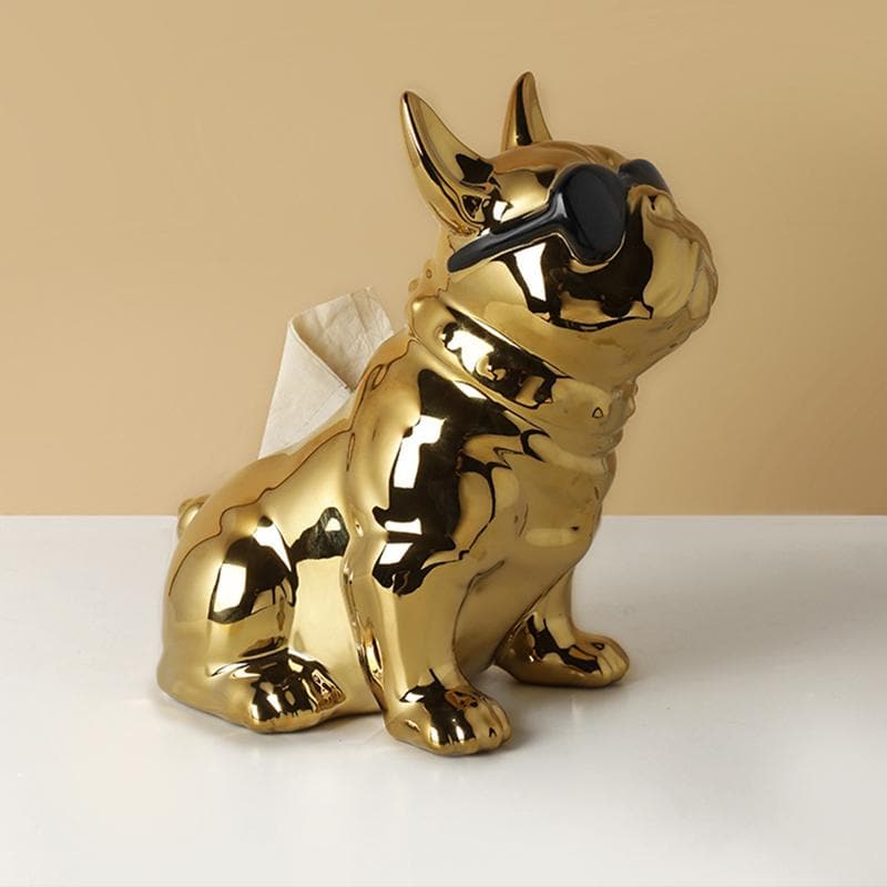 French Bulldog Ceramic Tissue Box Feajoy