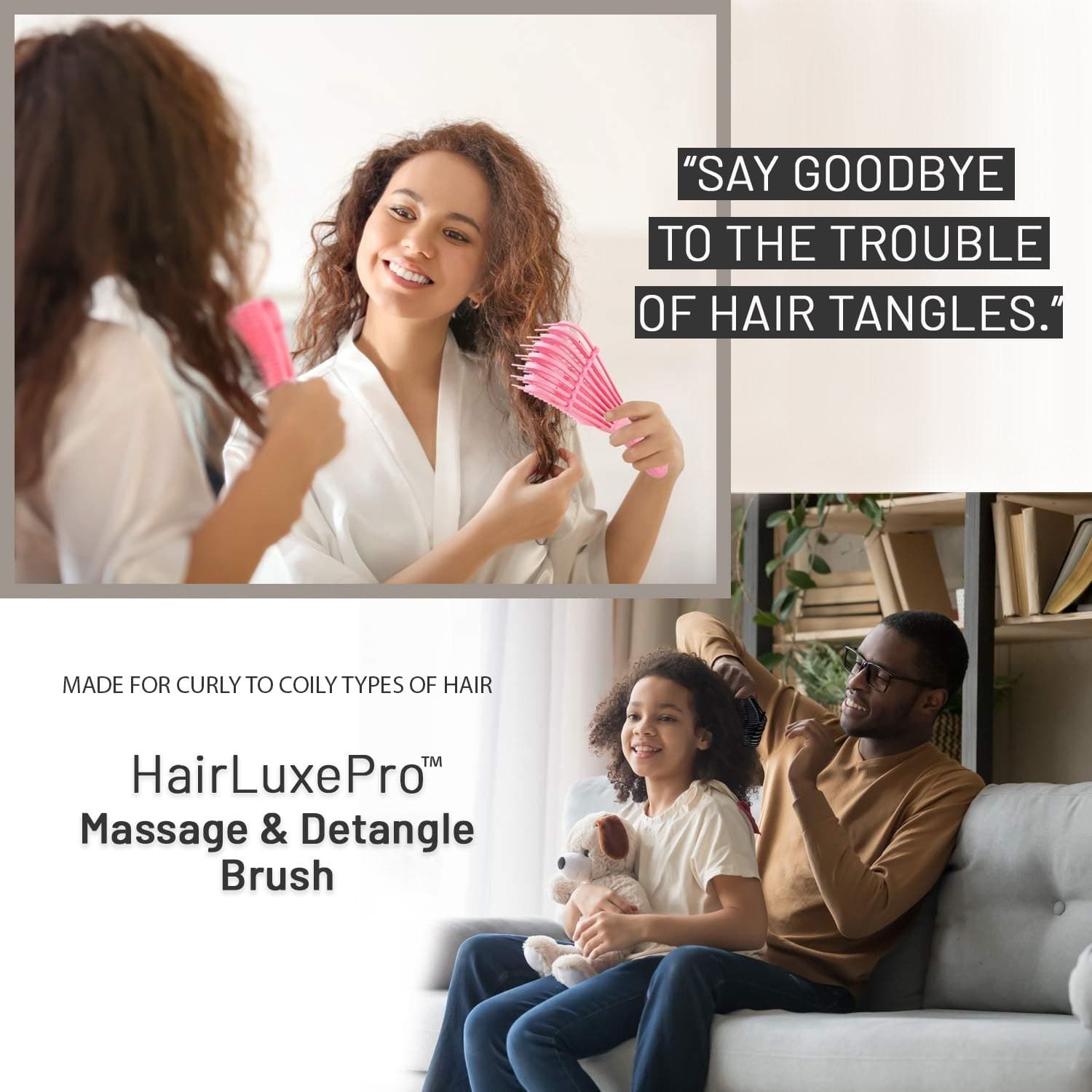 HairLuxePro™ Massage & Detangle Brush - for Curly Hairlocks DYLINOSHOP