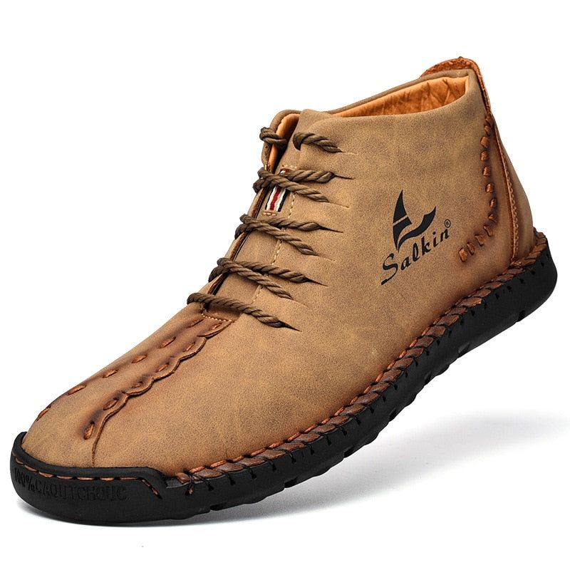 Hand-stitching Men's Casual Shoes MCSHT57  Leather Outdoor Ankle Boots dylinoshop