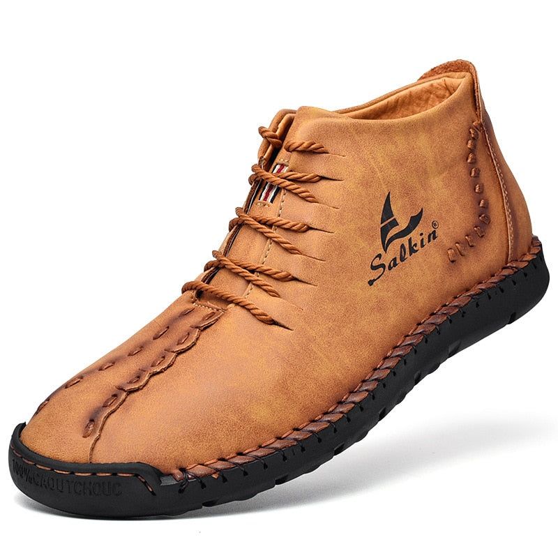 Hand-stitching Men's Casual Shoes MCSHT57  Leather Outdoor Ankle Boots dylinoshop