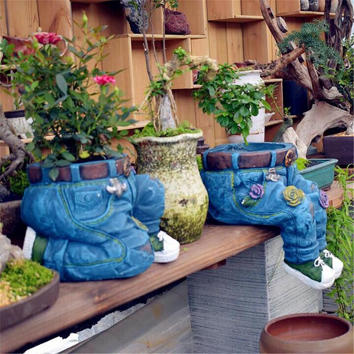 Denim Clothes Pants Flower Pot dylinoshop