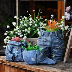 Denim Clothes Pants Flower Pot dylinoshop