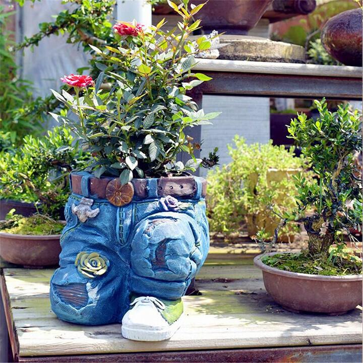 Denim Clothes Pants Flower Pot dylinoshop