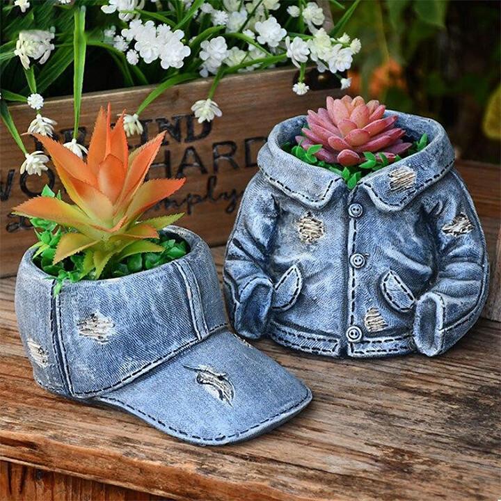 Denim Clothes Pants Flower Pot dylinoshop