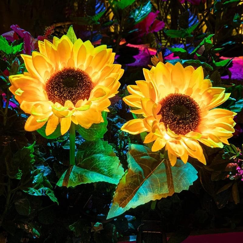 2 Pack Solar Powered Sunflower Light dylinoshop