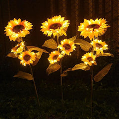 Upgraded 3 Sunflower Solar Garden Light feajoy