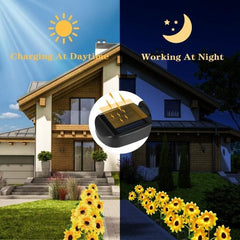 Upgraded 3 Sunflower Solar Garden Light feajoy