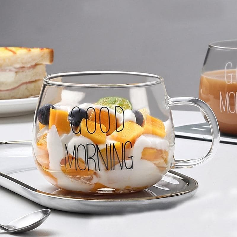 Good Morning Glass Mug dylinoshop