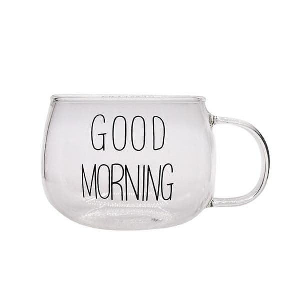 Good Morning Glass Mug dylinoshop