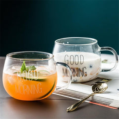 Good Morning Glass Mug dylinoshop