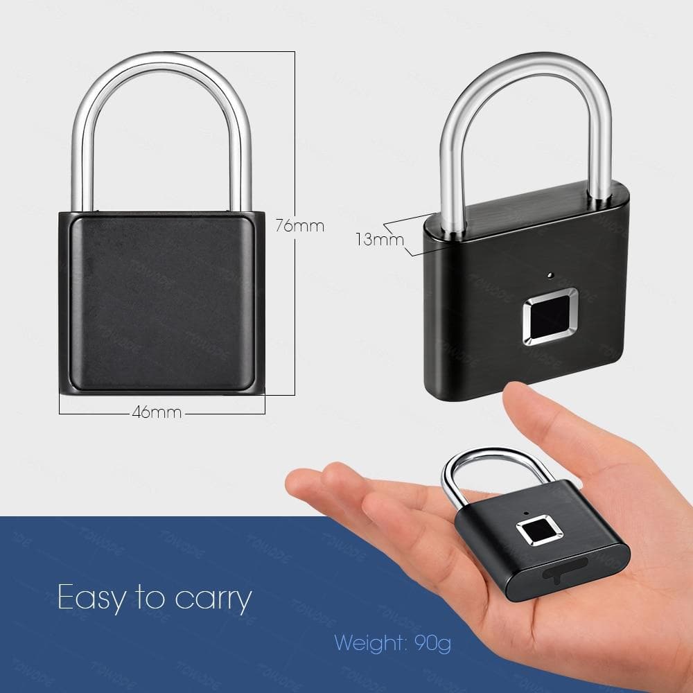 LockSmart™ - Rechargeable Fingerprint Padlock DYLINOSHOP