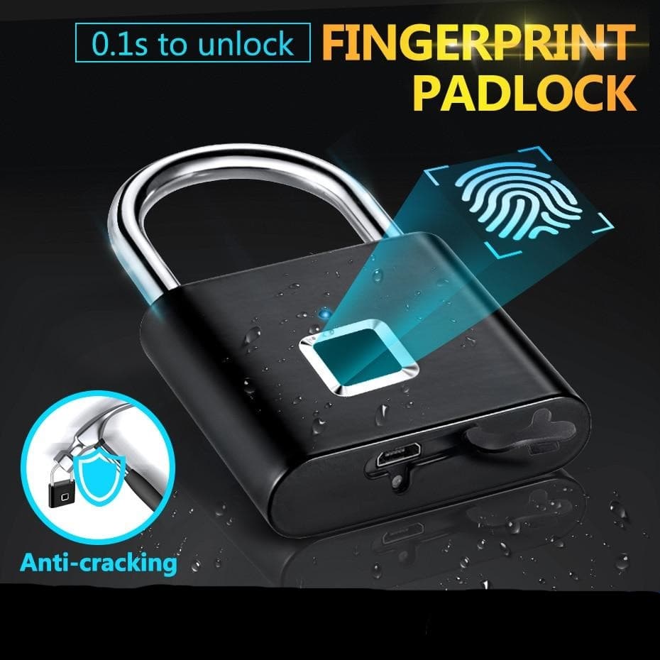 LockSmart™ - Rechargeable Fingerprint Padlock - DYLINOSHOP