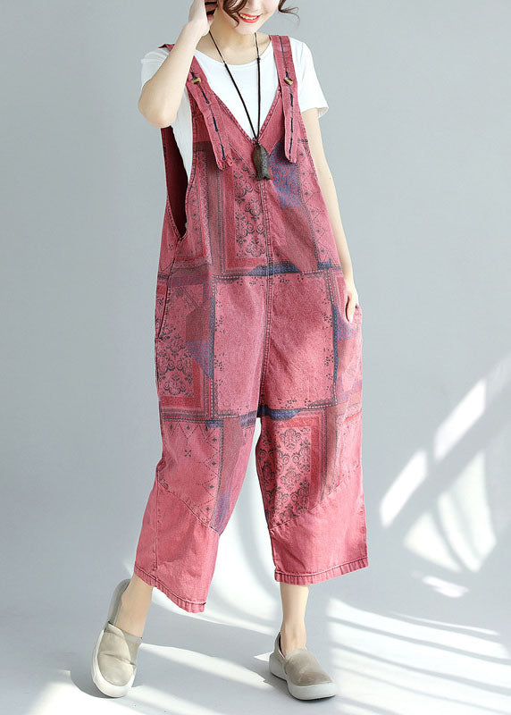 loose Mulberry pockets Print Jumpsuit Spring dylinoshop