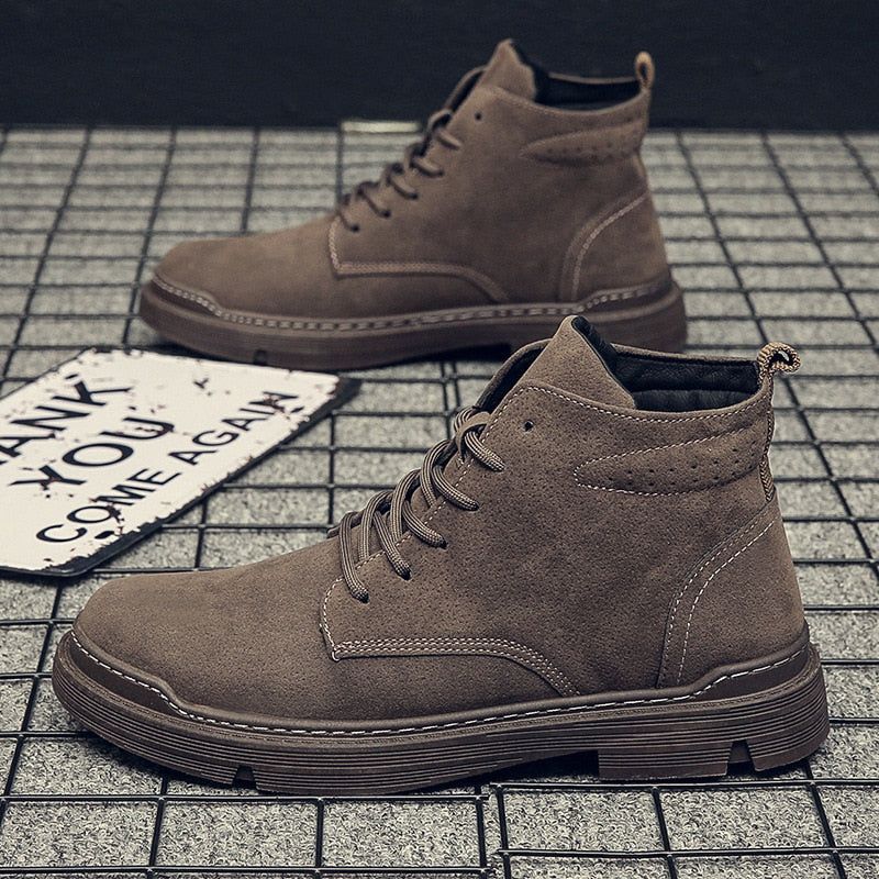 Men's Casual Shoes WS0317 Leather Motorcycle Ankle Boots dylinoshop