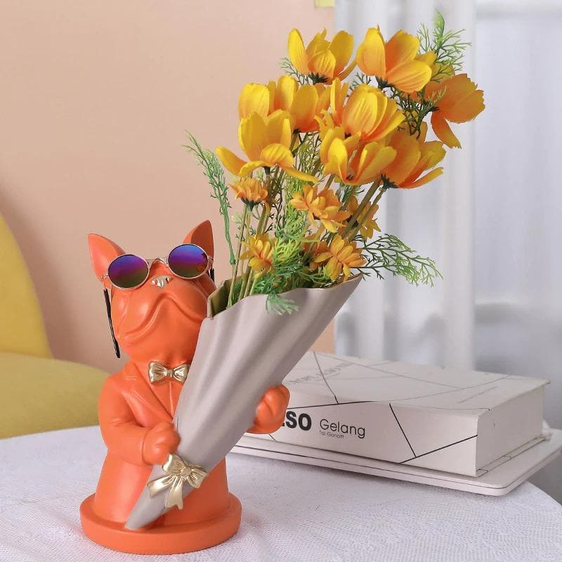 French Bulldog Flower Vase Feajoy