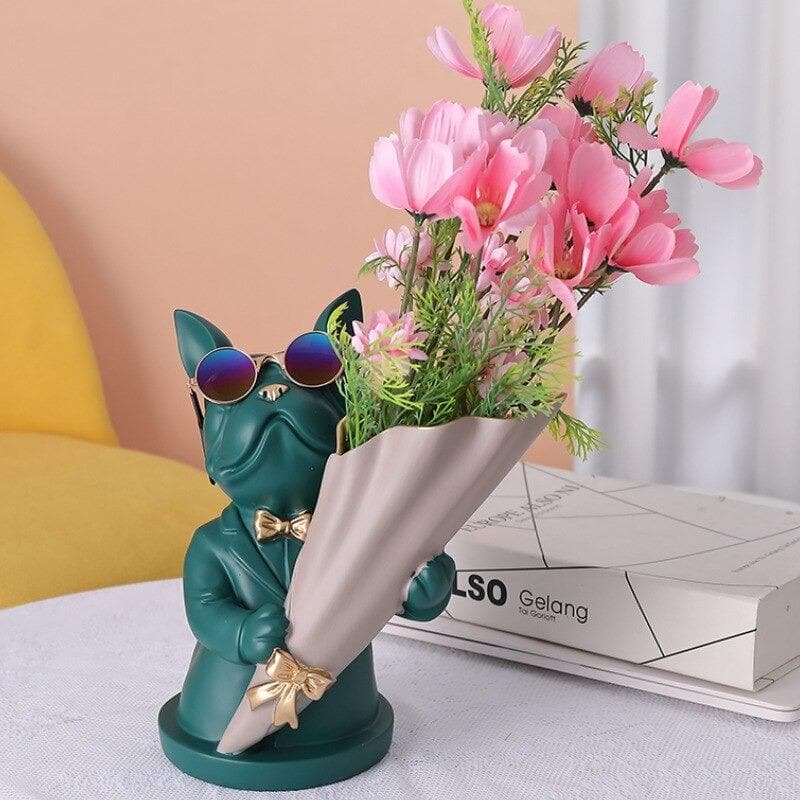 French Bulldog Flower Vase Feajoy