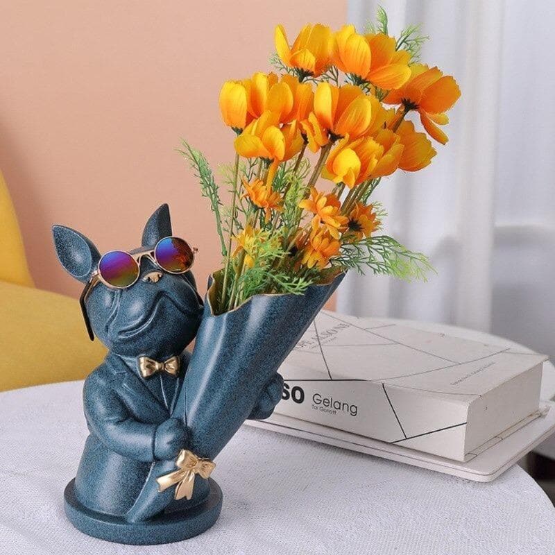 French Bulldog Flower Vase Feajoy