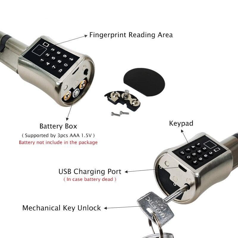 Multi-functional Biometric Cylinder Smart Door Lock - DYLINOSHOP