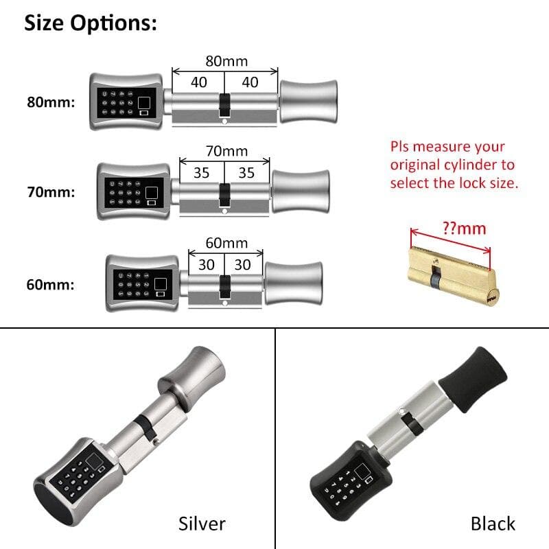 Multi-functional Biometric Cylinder Smart Door Lock DYLINOSHOP