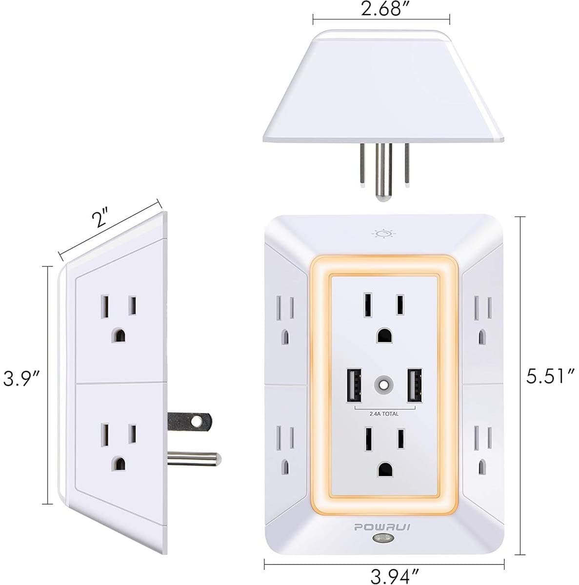 MultiPlug™ Outlet Extender w/ Surge Protector DYLINOSHOP