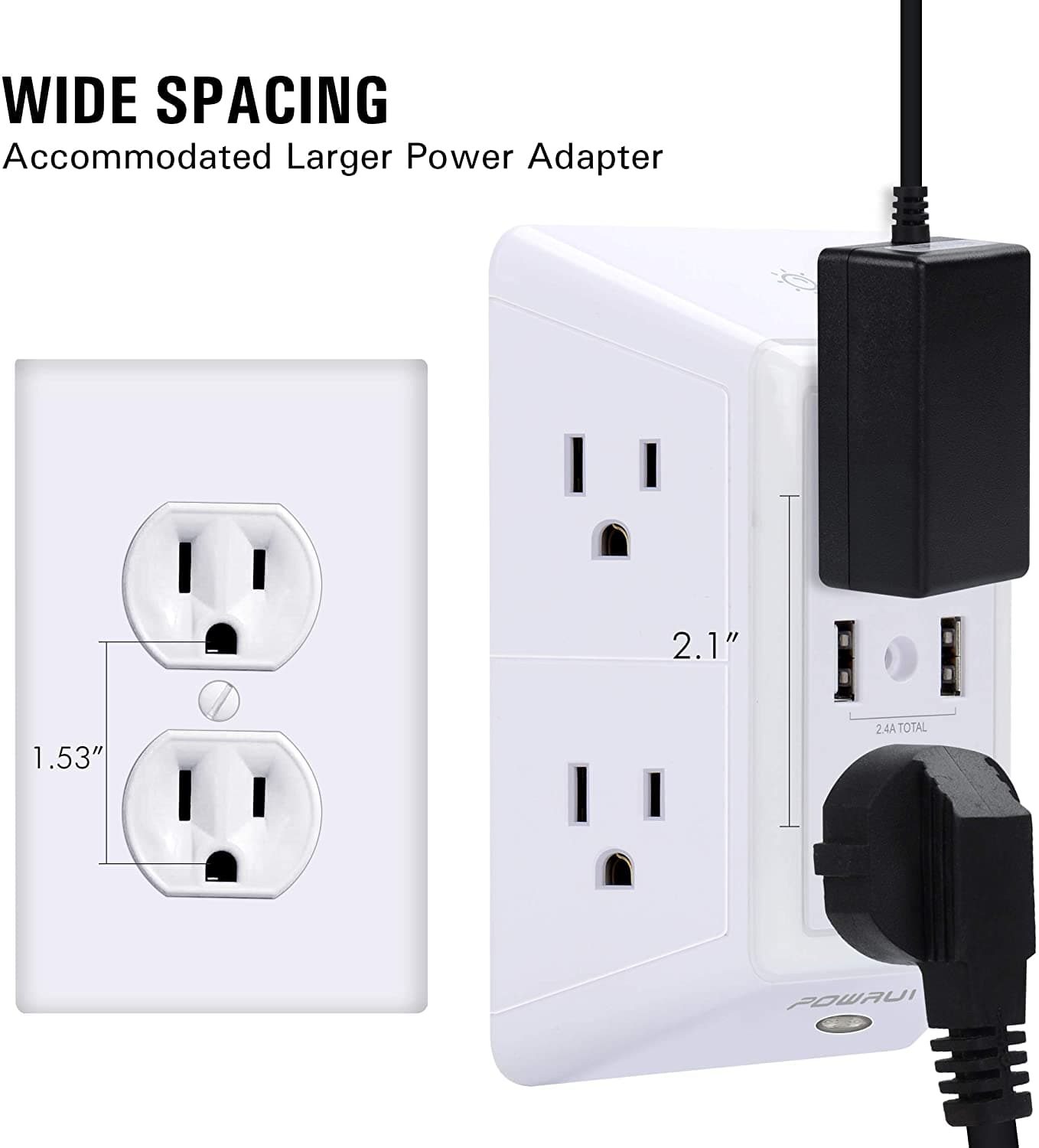 MultiPlug™ Outlet Extender w/ Surge Protector DYLINOSHOP