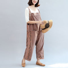 new autumn cotton patchwork prink trousers oversize jumpsuit pants JPTS171028