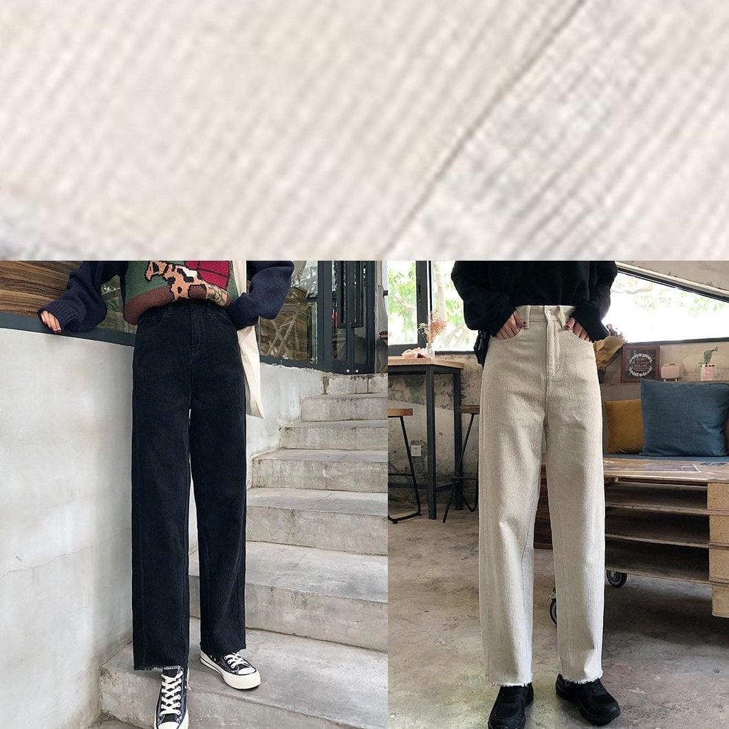 new fall women casual wide leg pants wild corduroy trousers LPTS191106