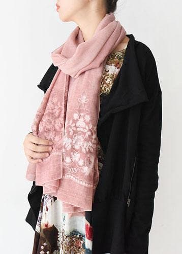 New Orange Pink Cute Rectangle Scarves Women Casual Warm Embroidery Scarf AM-SCF191107