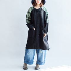 new oversize patchwork green prints cotton outwear pockets 2021 fall casual coats CTS171028