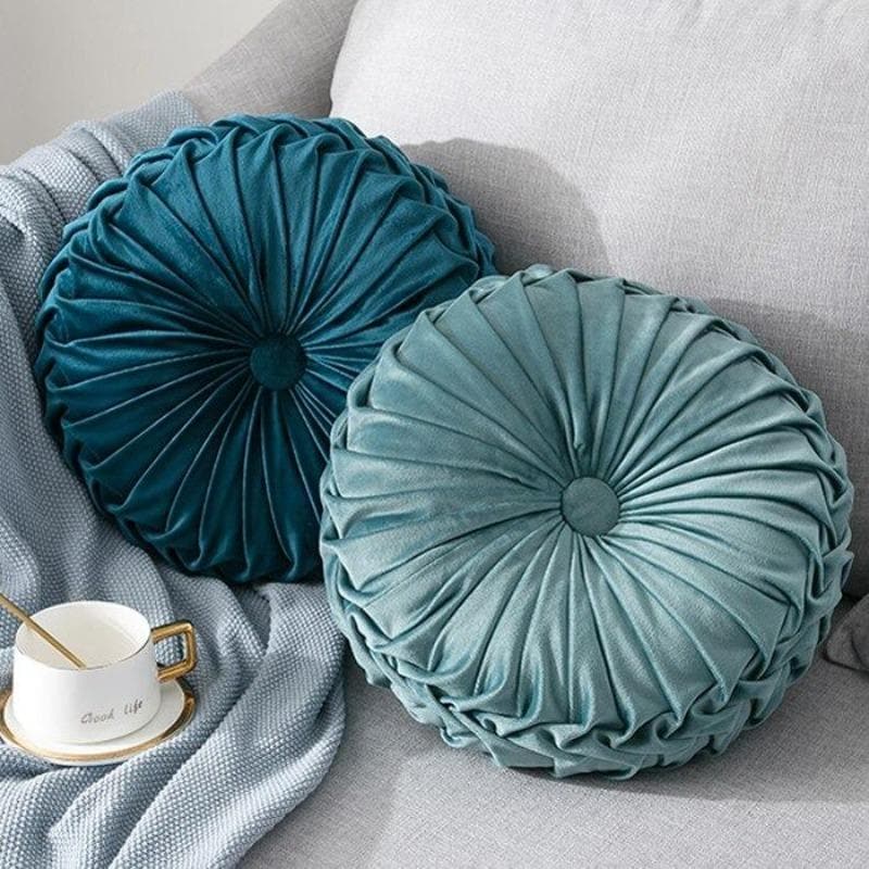 Round Tufted Velvet Cushion Feajoy