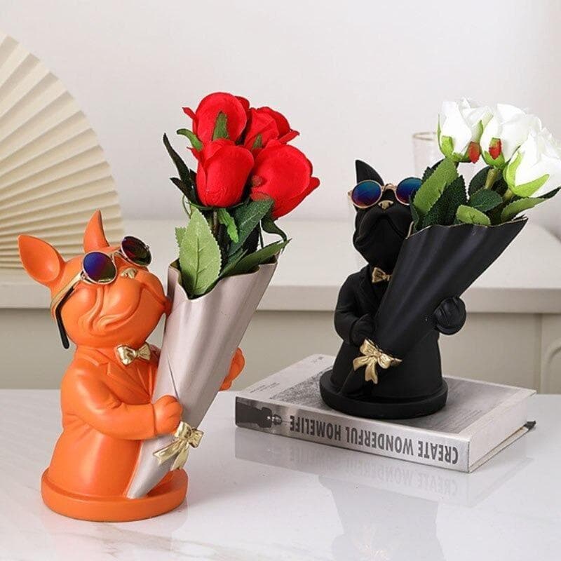 French Bulldog Flower Vase Feajoy