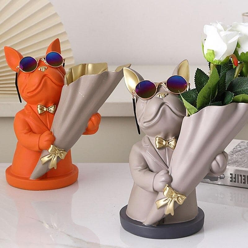 French Bulldog Flower Vase Feajoy