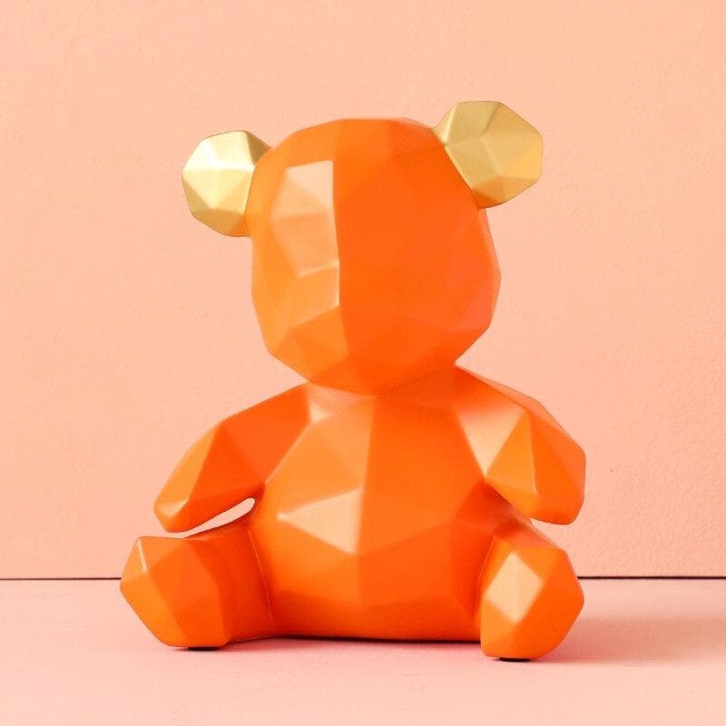 Modern Geometric Teddy Bear Figurine feajoy