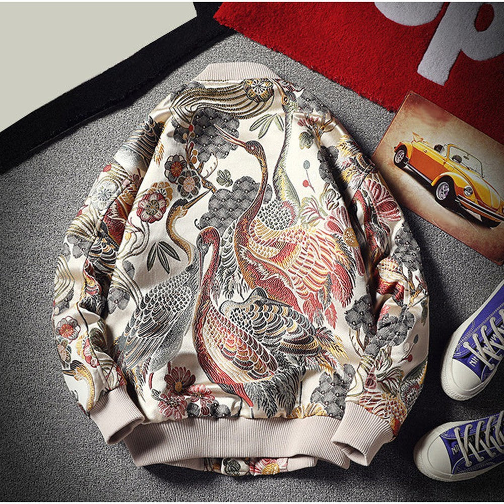 Women Embroidery Baseball Jacket Zipper Bomber dylinoshop